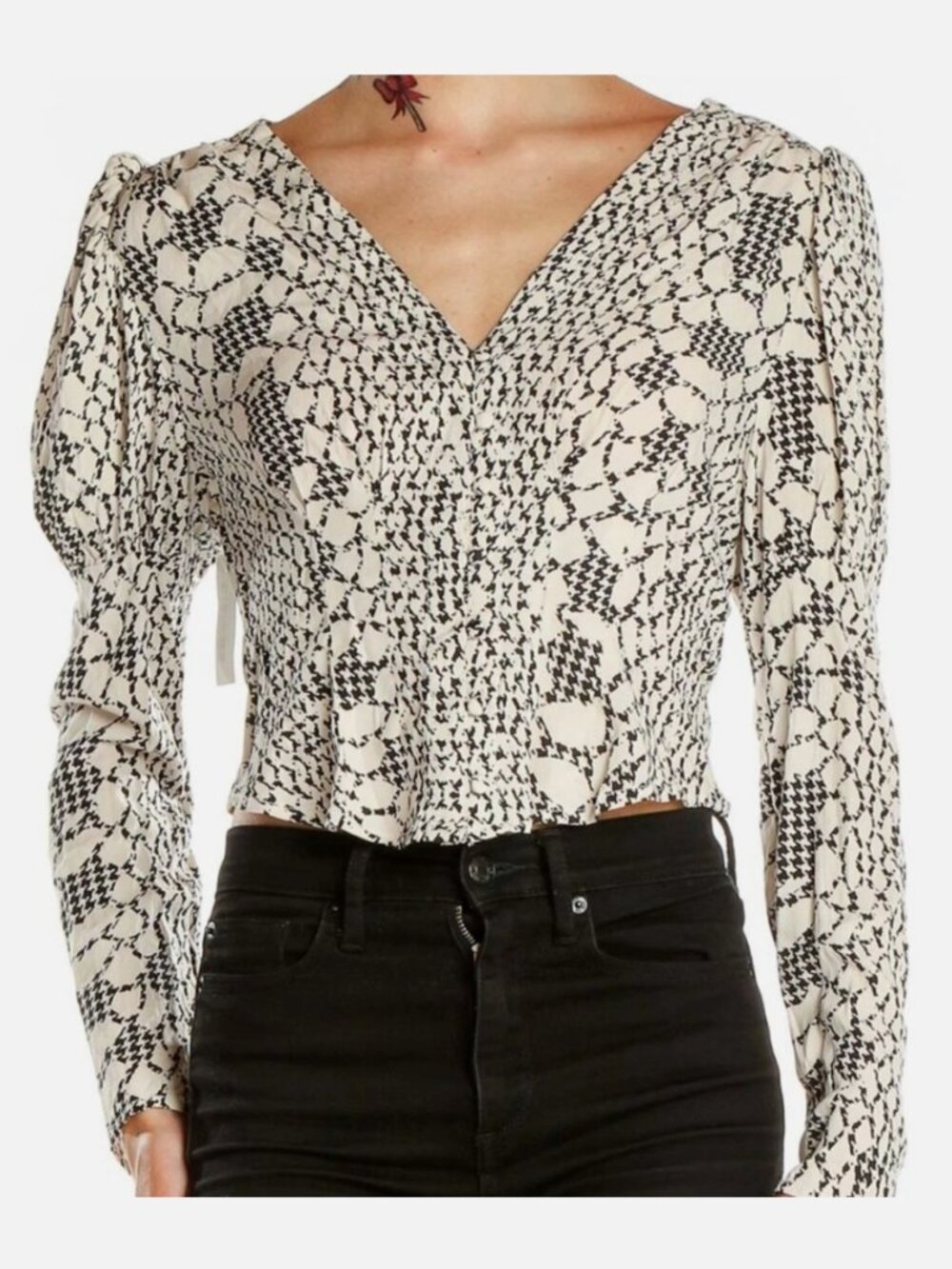 Free People Sweet on You Snakeskin Top (XS)